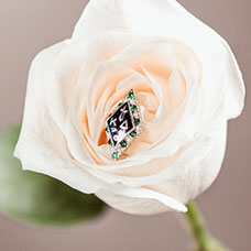 White rose and badge. Link to Life Stage Gift Planner Under Age 45 Situations.